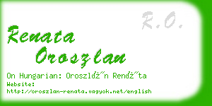 renata oroszlan business card